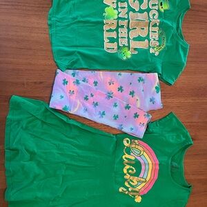 The Children's Place Green Lucky Girl Matching Set